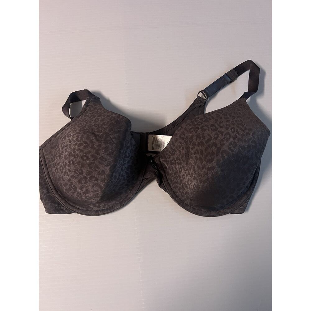 Barely Breezies Gray Leopard Underwire Bra 40C Full Coverage Animal Print‎